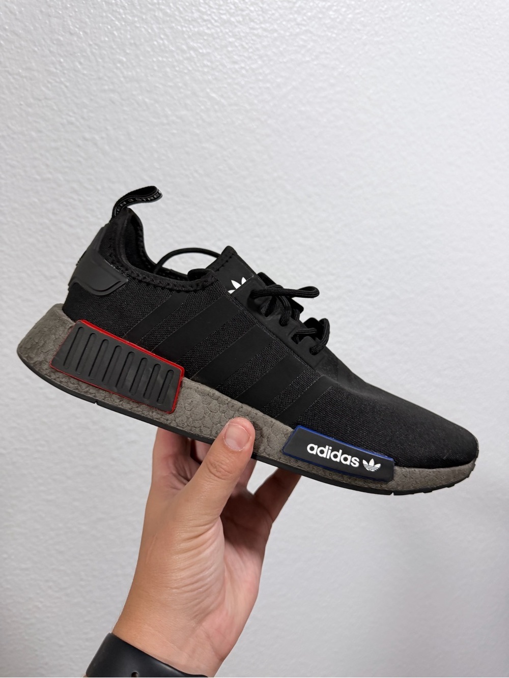 adidas Men’s NMD_R1 Black Casual Sneaker - Picture 1 of 9